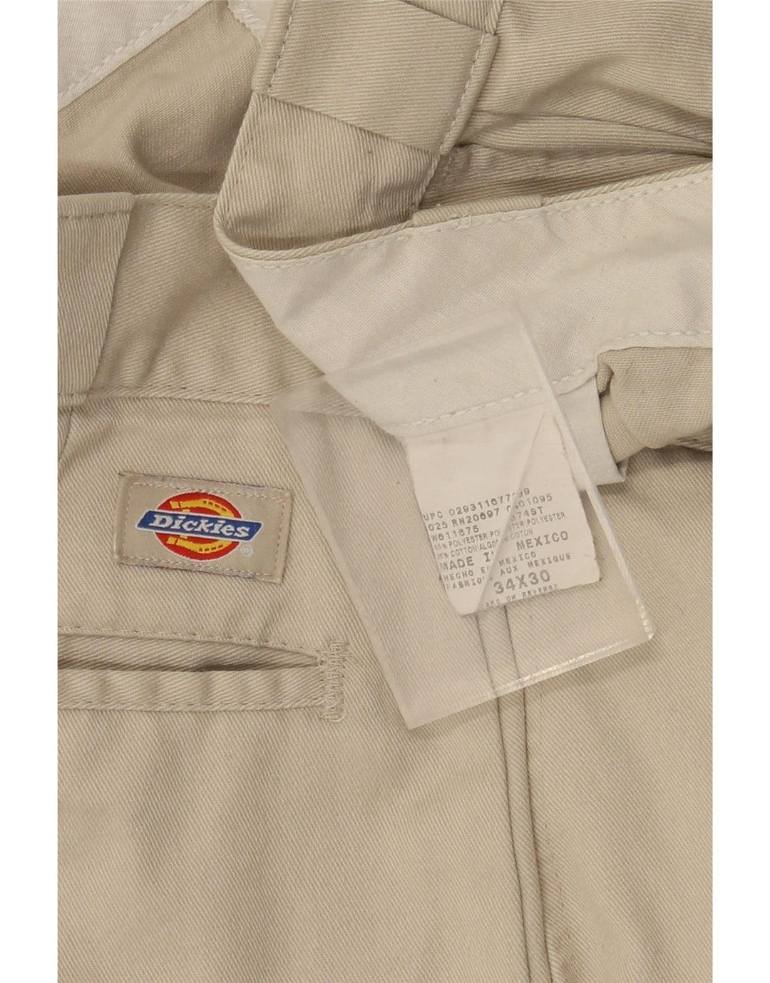DICKIES Pantalón chino recto para hombre W34 L30 Poliéster beige