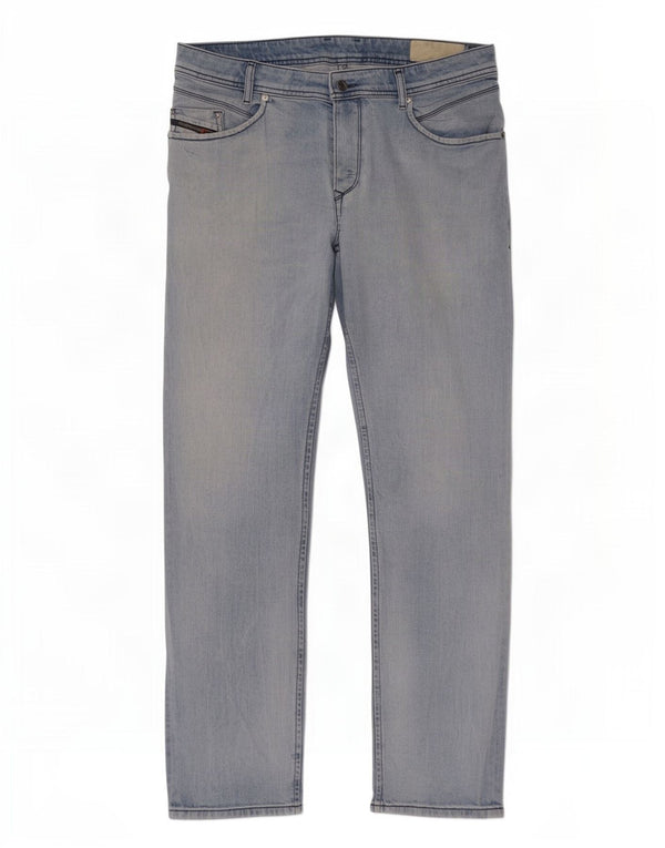 Diesel Hombre Iakop Regular Slim Tapered Jeans W34 L32 Algodón Azul