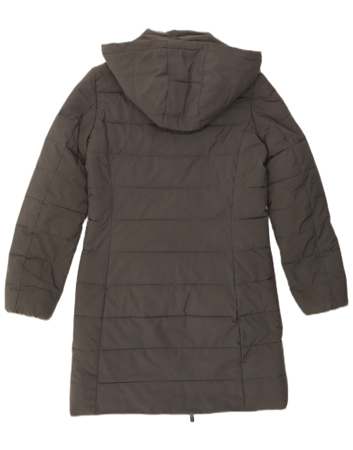 Kappa Abrigo acolchado con capucha para mujer UK 10 Small Gris Poliéster