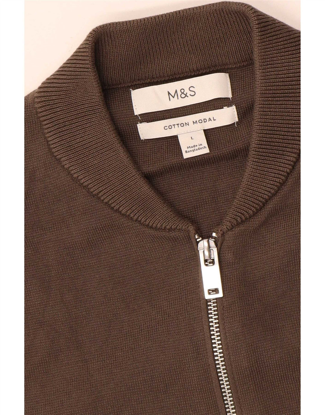 Marks & Spencer - Cárdigan para hombre, talla grande, algodón marrón