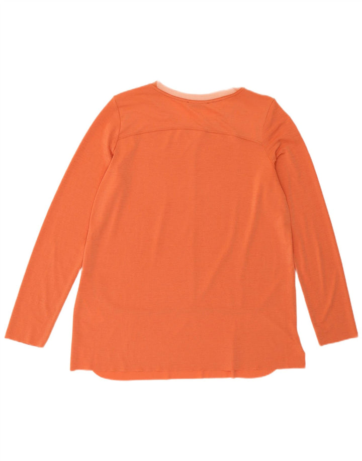 Zara Mujer Top Manga Larga ES 44 Medio Naranja Poliéster
