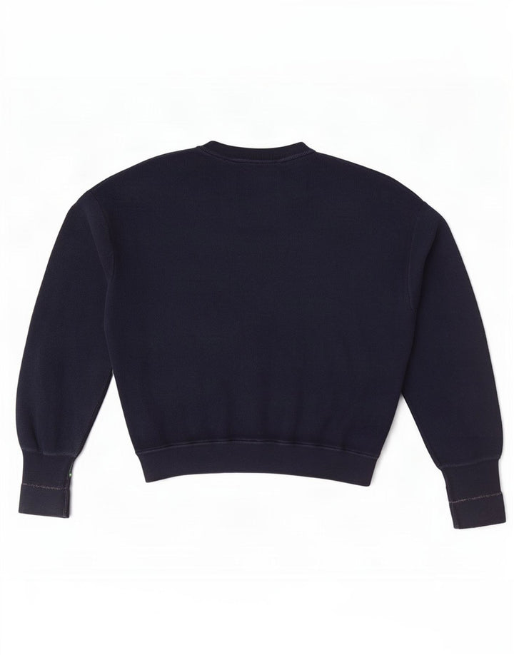 Lacoste Jersey corto con cuello en V para mujer Talla 38 Algodón azul marino mediano