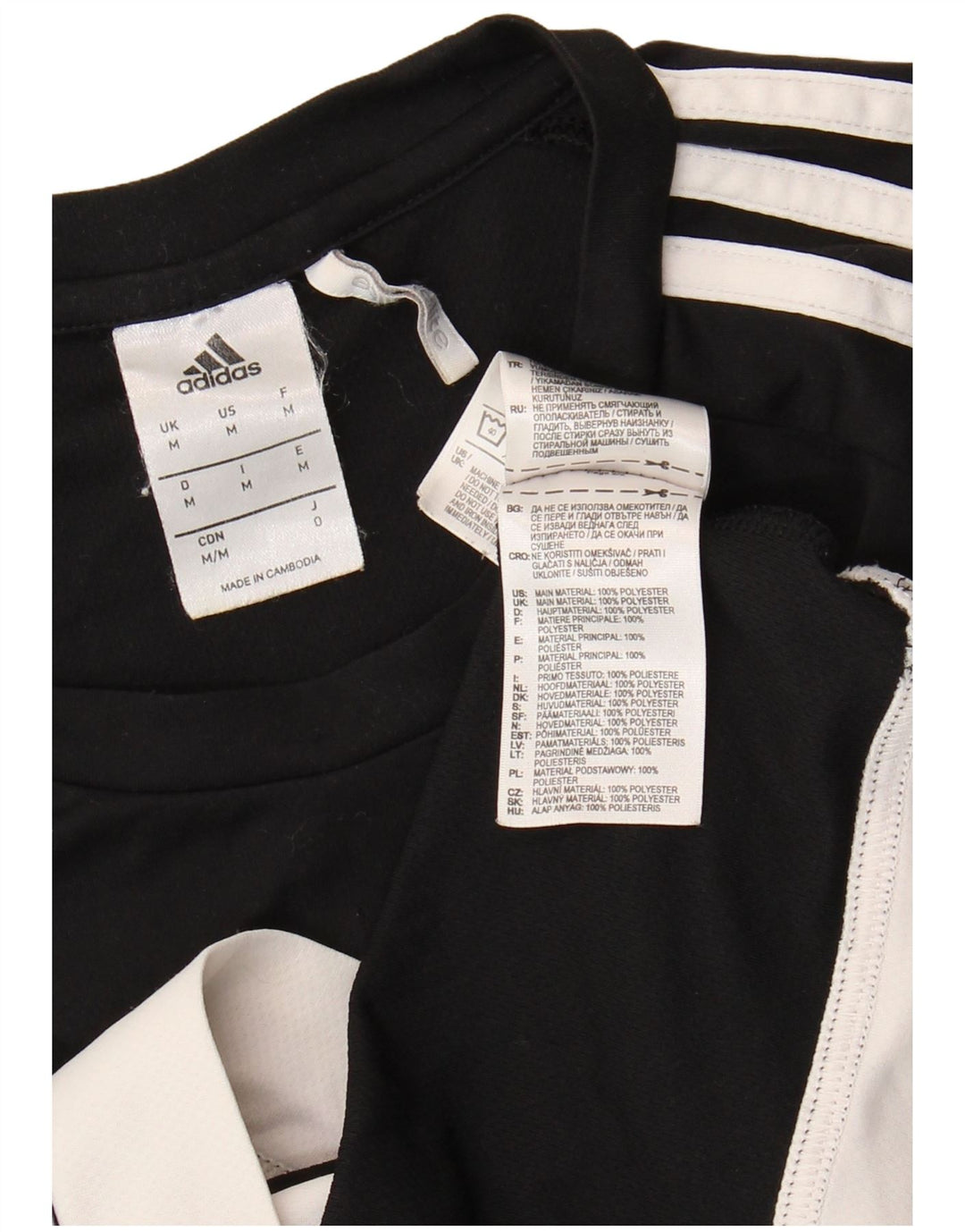 Adidas Hombre Climalite Camiseta Top Medio Negro Colorblock Poliéster