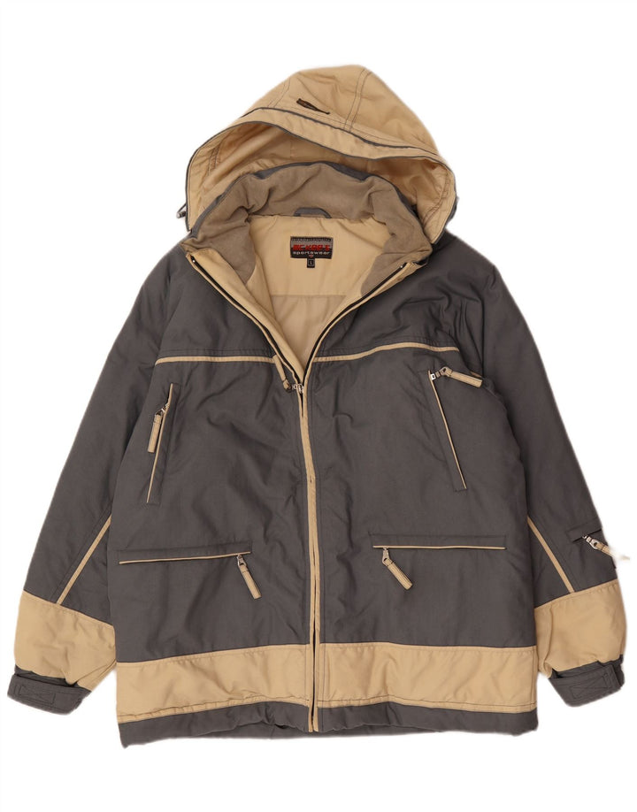 MC Kee's Chaqueta de esquí con capucha para hombre UK 40 Large Azul Colorblock Poliamida