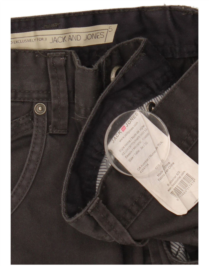 Jack & Jones Mens Slim Casual Pantalones W34 L25 Poliéster Negro