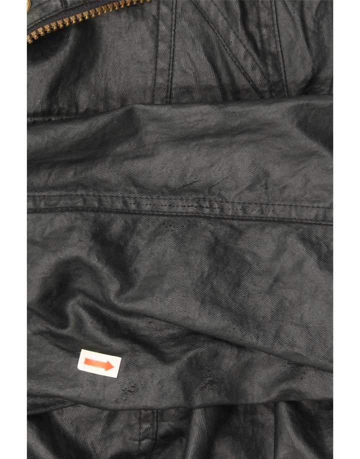 Barbour Chaqueta militar de piel sintética para mujer UK 44 Grande Poliéster negro