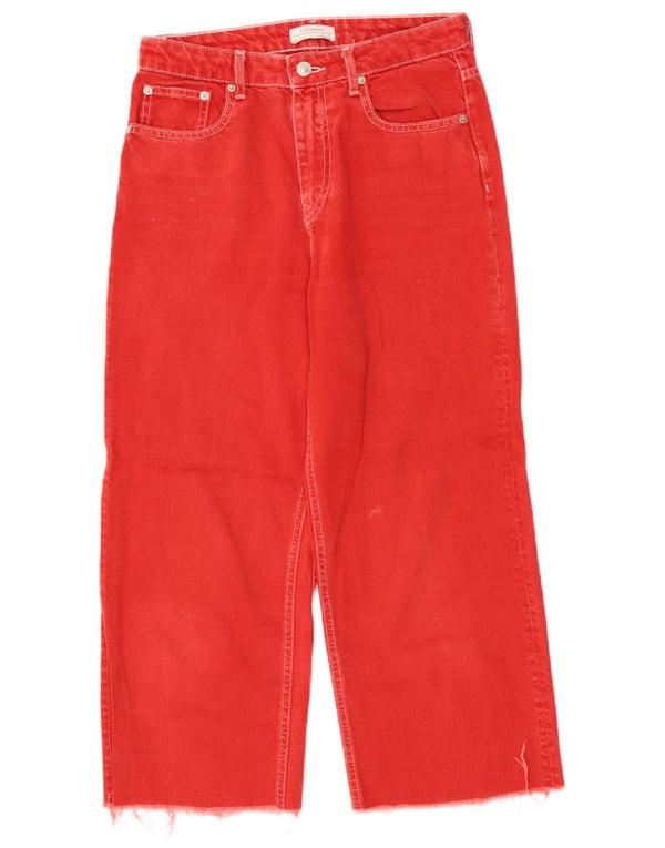 Zara Jeans Cropped Mujer EU 36 XS W26 L23 Algodón Rojo