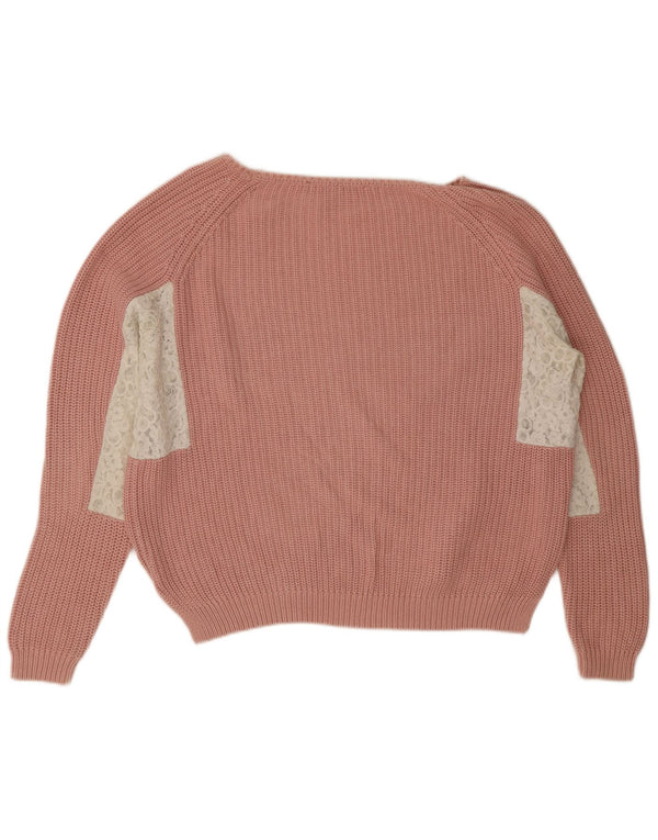 French Connection Womens Boat Neck Jumper Sweater UK 14 Medium Pink