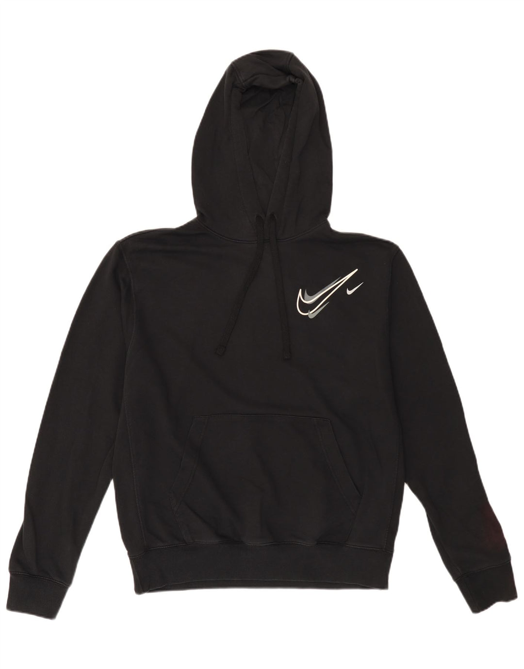 Nike Sudadera con capucha gráfica para hombre, jersey de algodón negro mediano