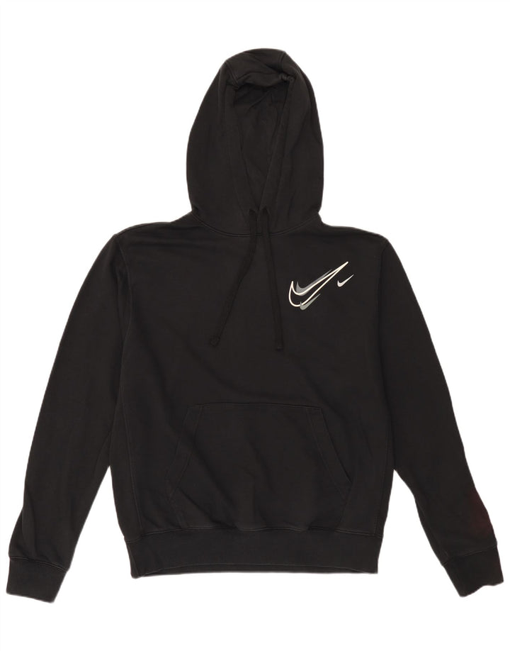 Nike Sudadera con capucha gráfica para hombre, jersey de algodón negro mediano