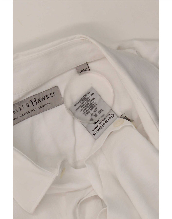 Gieves & Hawkes Camisa formal para hombre talla 16 1/2 grande algodón blanco