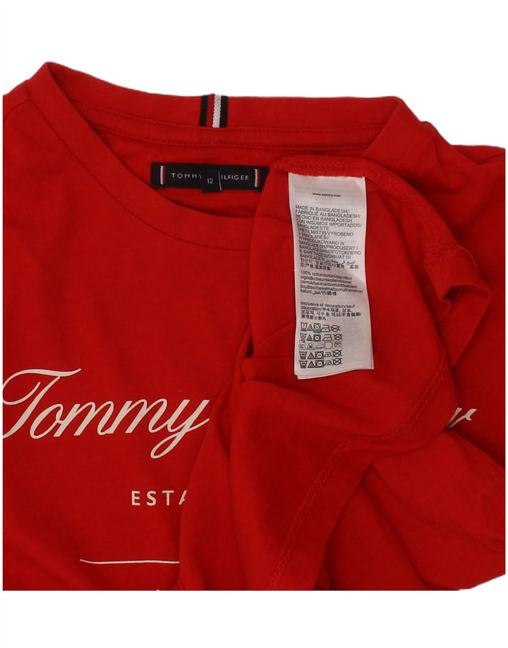 TOMMY HILFIGER Camiseta gráfica para niño 11-12 años Algodón rojo