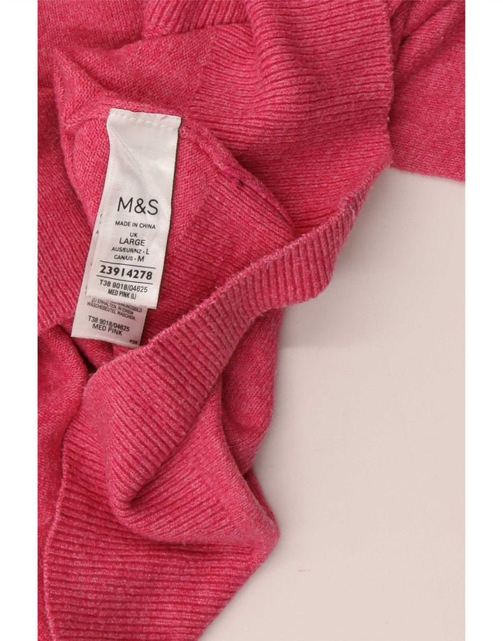 Marks & Spencer Suéter tipo jersey con cuello tipo polo para mujer UK 46 Poliéster rosa grande