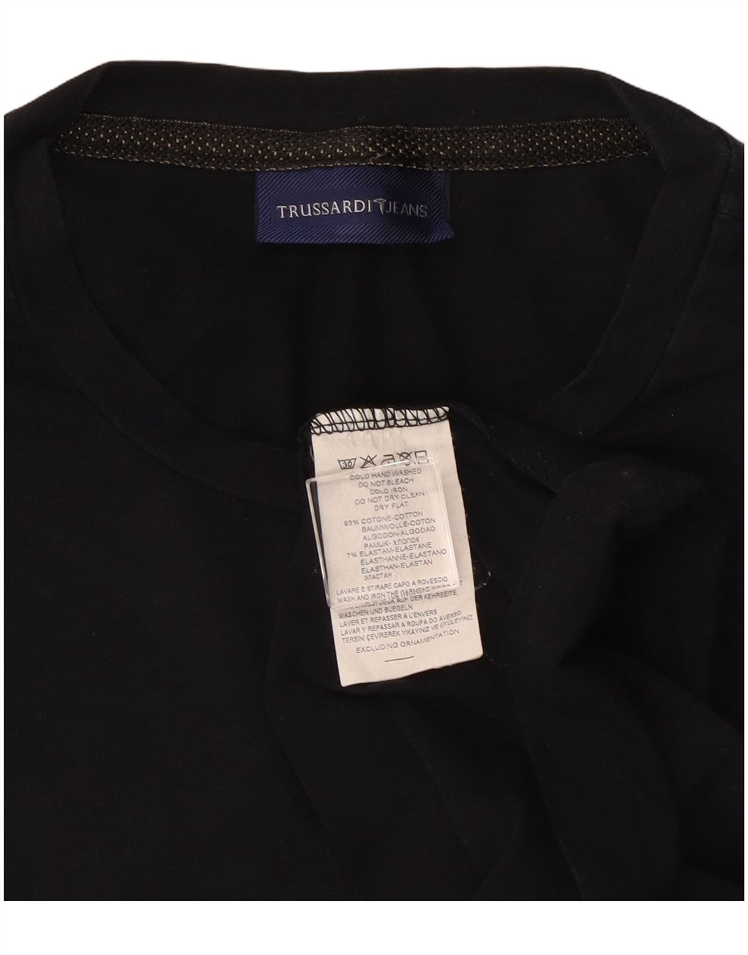 TRUSSARDI JEANS Camiseta Hombre Manga Larga 2XL Algodón Negro