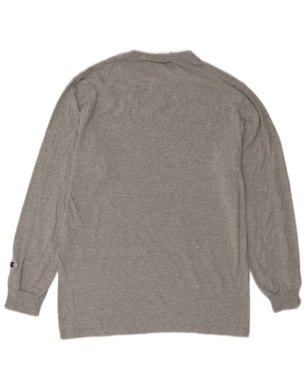Champion Top gráfico para hombre de manga larga de algodón gris pequeño