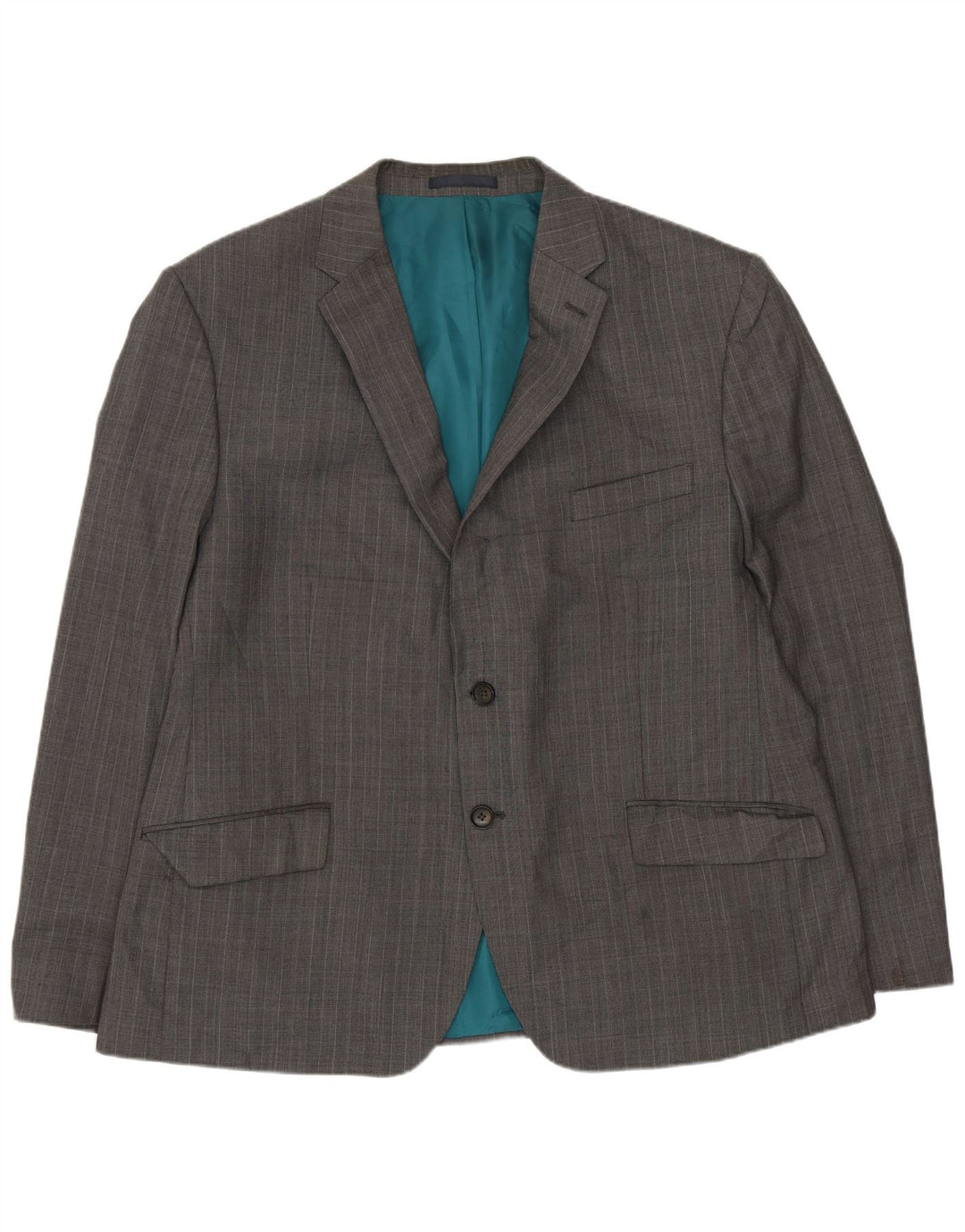 Marks & Spencer Chaqueta tipo blazer de 2 botones para hombre IT 56 3XL Lana gris a rayas