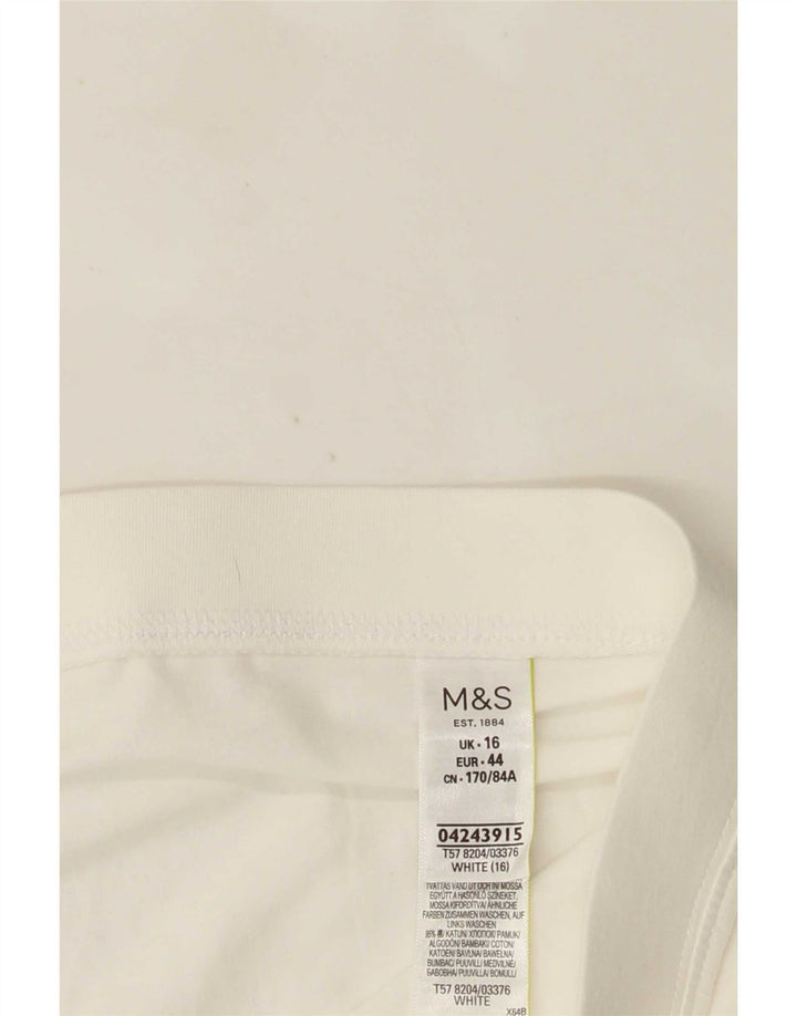 Marks & Spencer Leggings Capri para Mujer Reino Unido 46 Grande Algodón Blanco