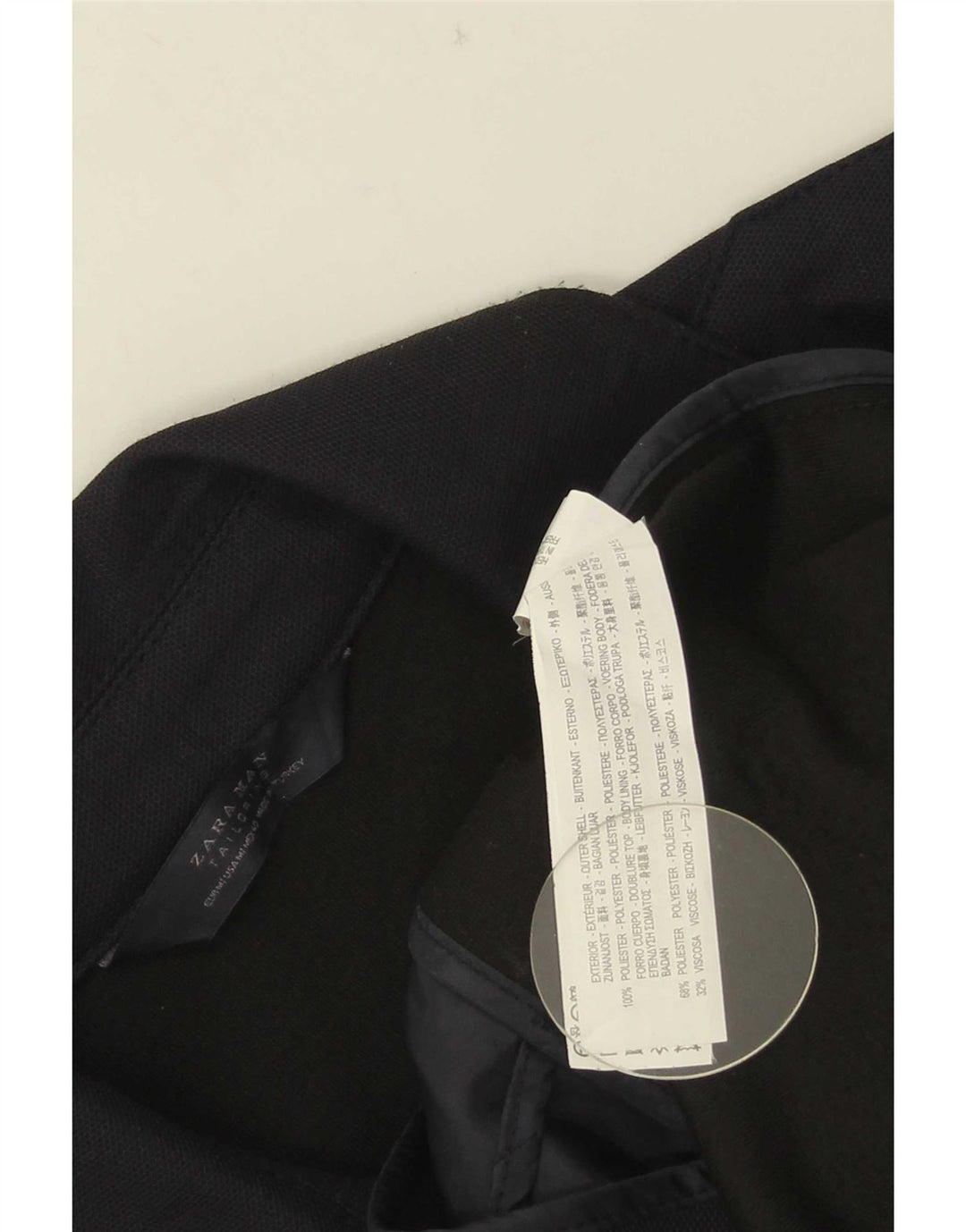 Zara Hombre Gabardina UK 40 Medio Azul Marino Poliéster