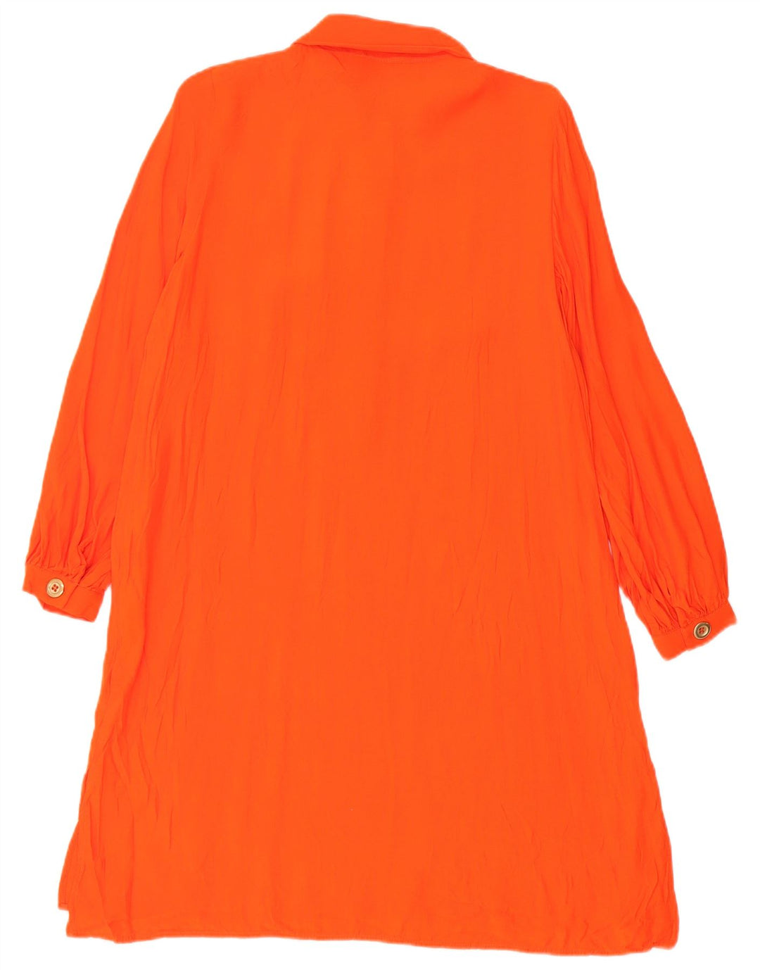Zara - Vestido camisero tipo jersey para mujer, talla 40, talla pequeña, viscosa naranja