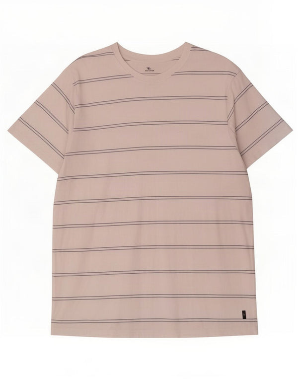 Rip Curl Camiseta de corte estándar para hombre Top grande a rayas blancas