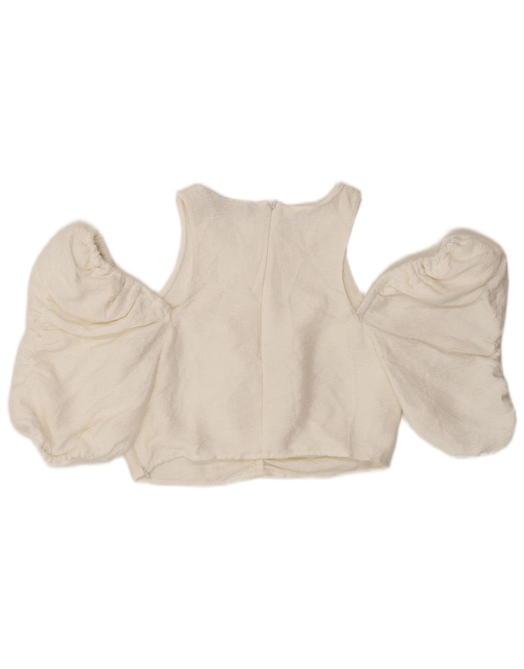 Zara Mujer Crop Off Hombro Top Reino Unido 42 Medio Blanco