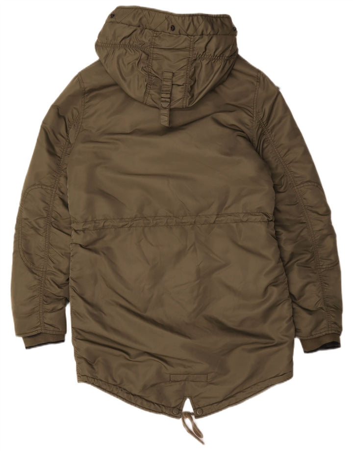 Superdry Parka con capucha para mujer, talla 40, poliéster verde pequeño