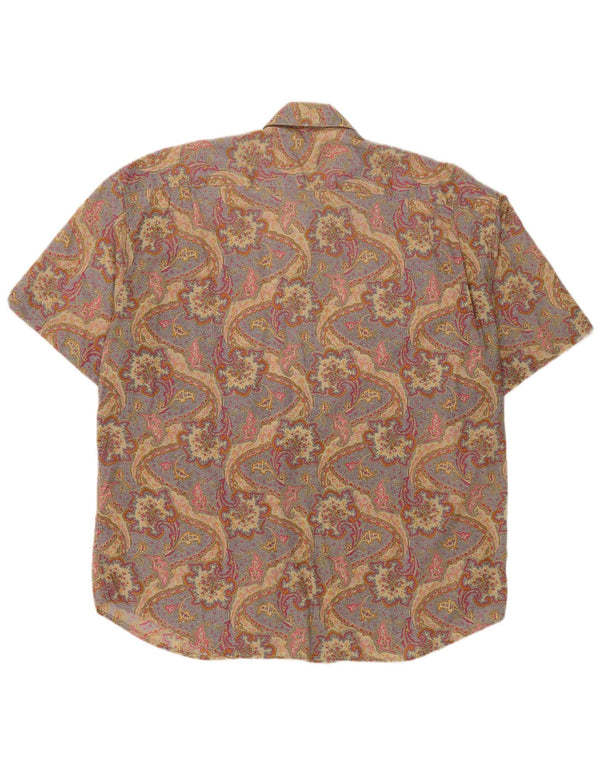 Rodrigo Camisa Manga Corta Hombre Talla 17 43 XL Algodón Floral Multicolor