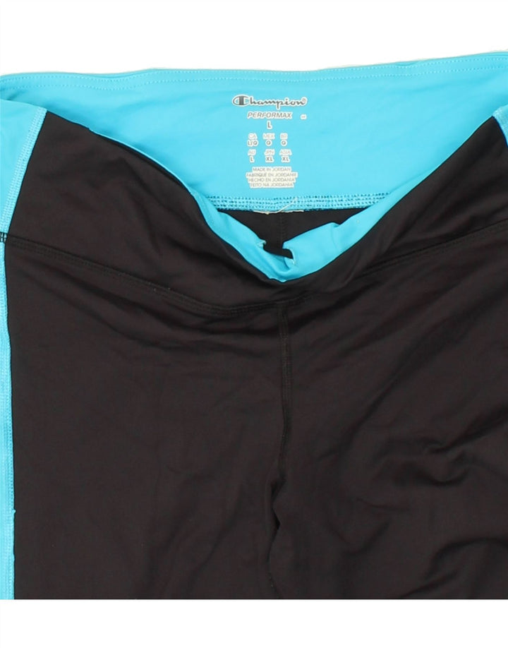 CHAMPION Womens Leggings UK 14 Large Black Colourblock Vintage Champion and Second-Hand Champion from Messina Hembry 