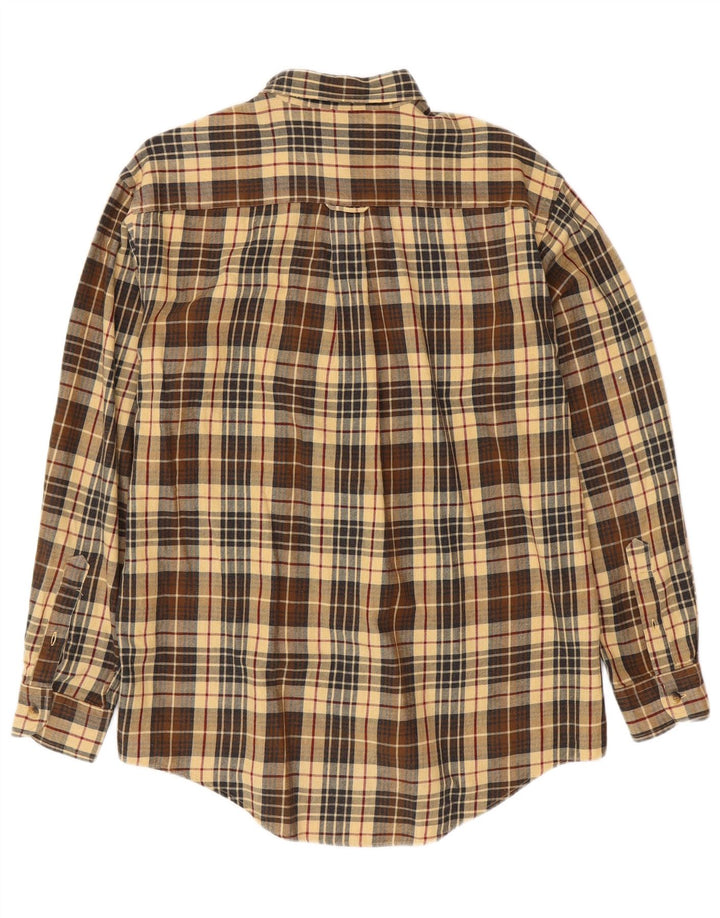 NAUTICA Camisa Franela Hombre Algodón Cuadros Marrón Medio