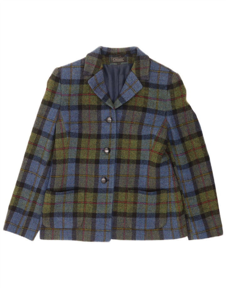 CLEMENT Chaqueta tipo blazer de 3 botones para mujer EU 38 Mediana Cuadros multicolores