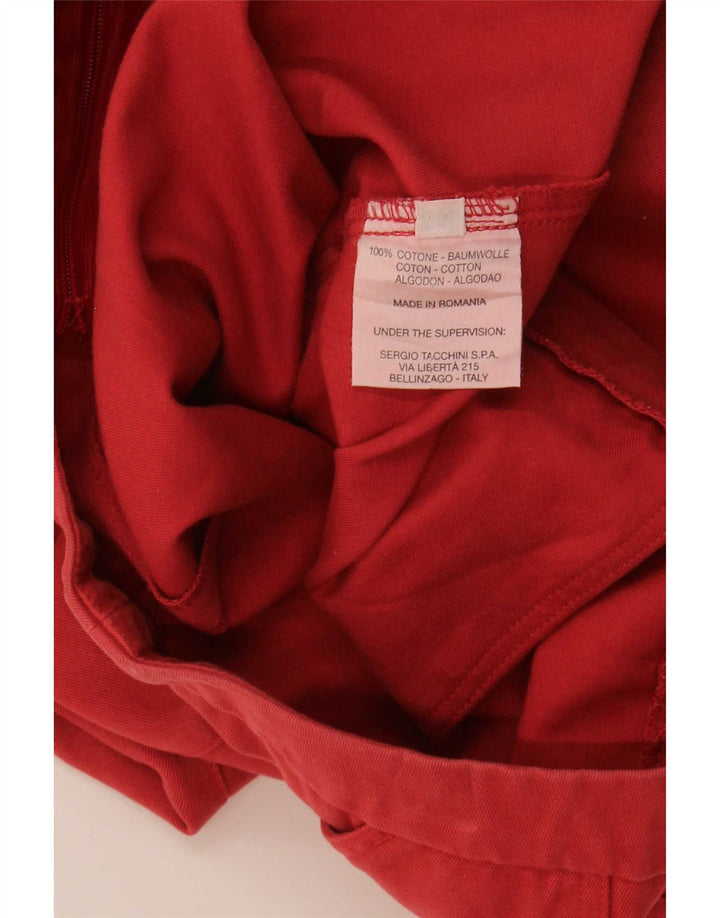 Sergio Tacchini Falda acampanada para mujer IT 42 Mediana W30 Algodón rojo