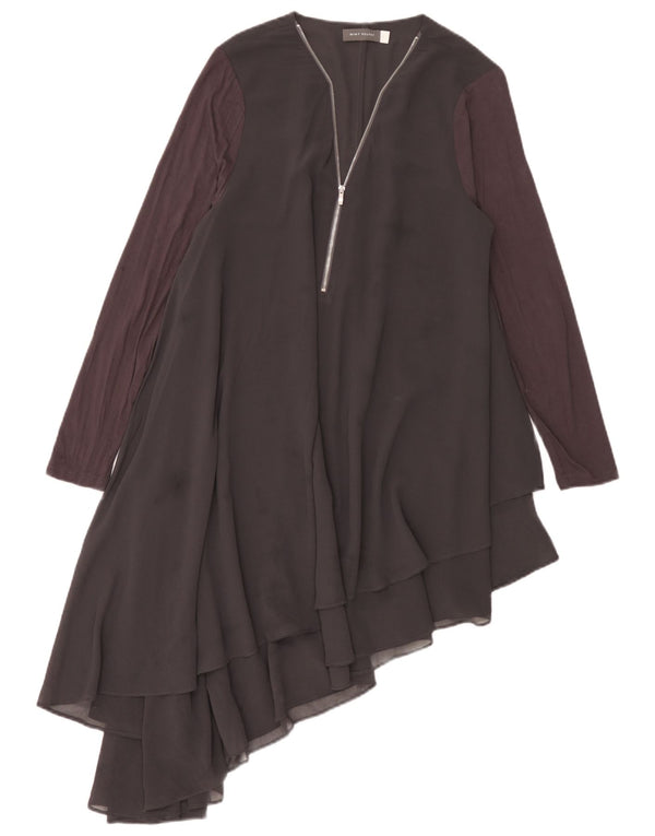 MINT VELVET Vestido asimétrico para mujer UK 46 Grande Gris Colorblock