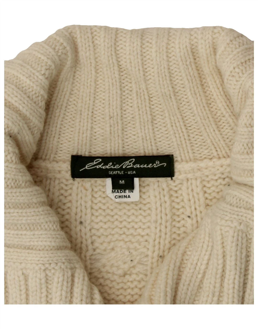 EDDIE BAUER Womens Short Sleeve Cardigan Sweater UK 14 Medium Off White Vintage Eddie Bauer and Second-Hand Eddie Bauer from Messina Hembry 