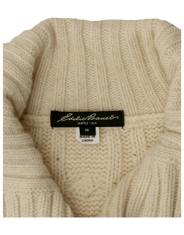 EDDIE BAUER Womens Short Sleeve Cardigan Sweater UK 14 Medium Off White Vintage Eddie Bauer and Second-Hand Eddie Bauer from Messina Hembry 