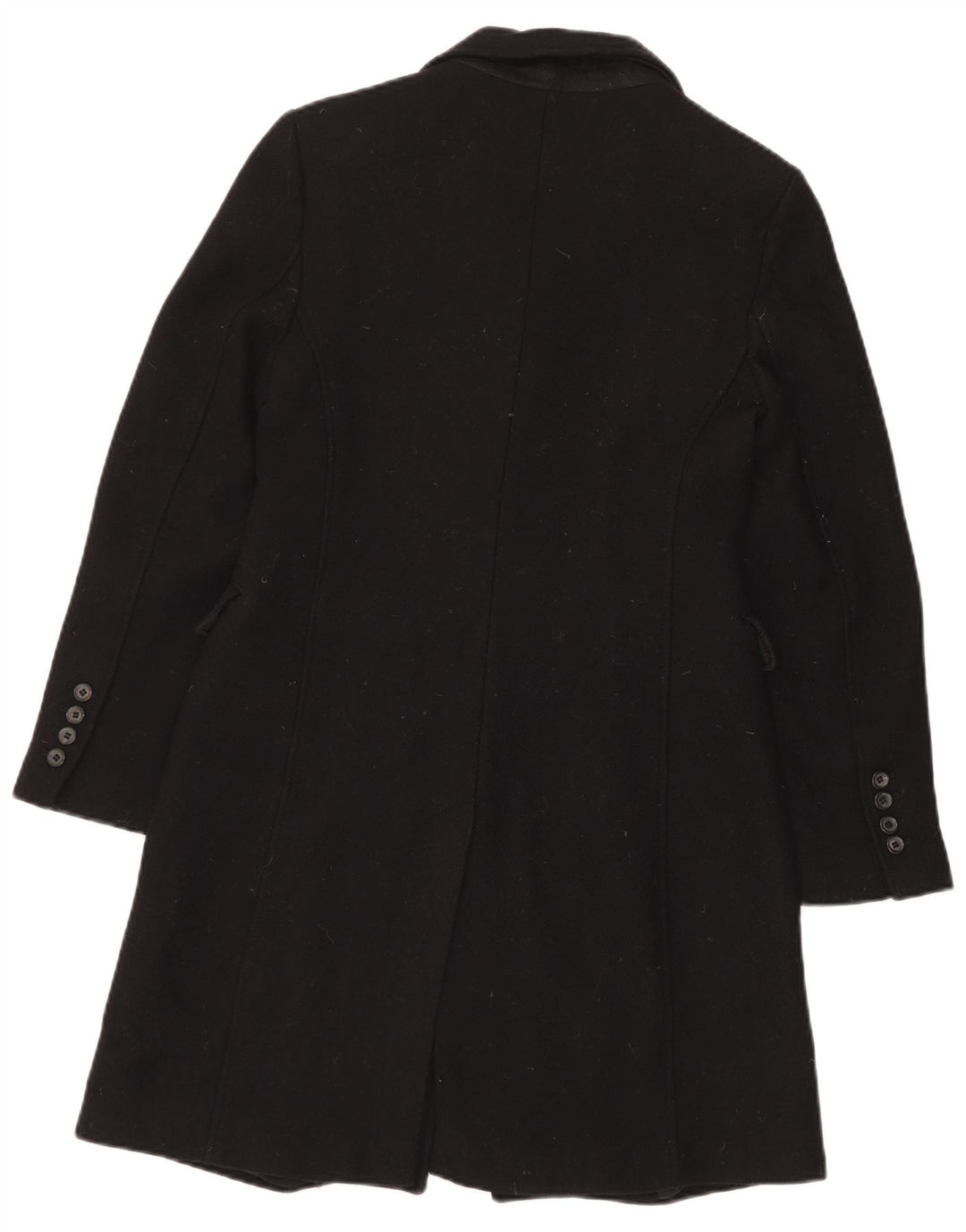 Zara Mujer Abrigo UK 10 Small Lana Negra