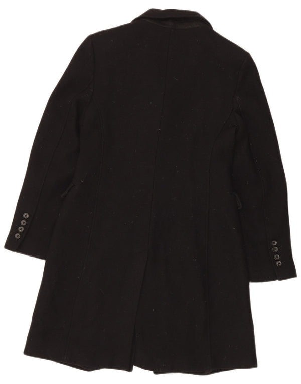 Zara Mujer Abrigo UK 10 Small Lana Negra