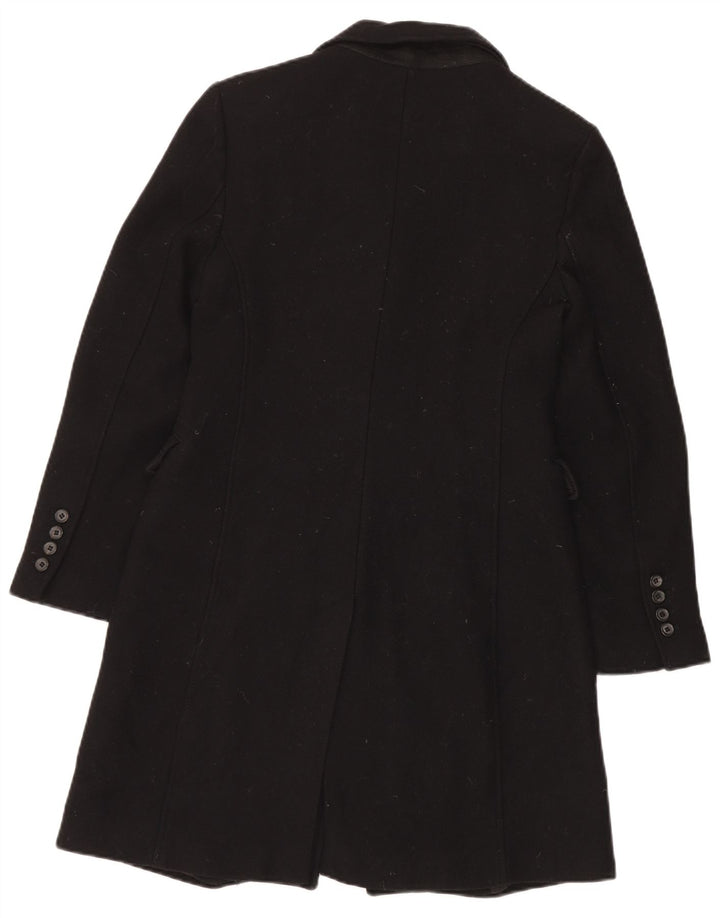Zara Mujer Abrigo UK 10 Small Lana Negra