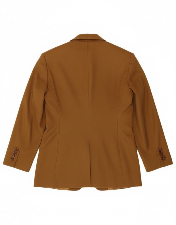 Marella Chaqueta Blazer de 2 Botones para Mujer UK 44 Grande Lana Marrón