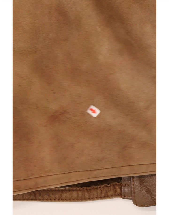 Vintage hombres shearling abrigo Reino Unido 40 marrón grande