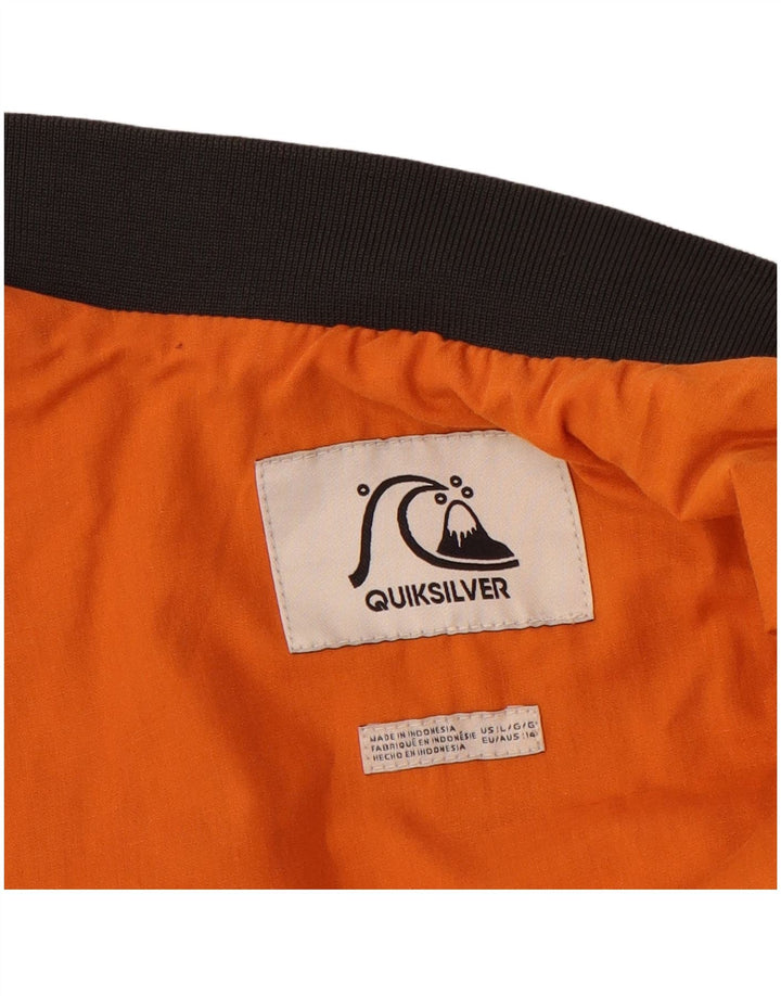 QUIKSILVER Boys Bomber Jacket 13-14 Years Large Grey Cotton
