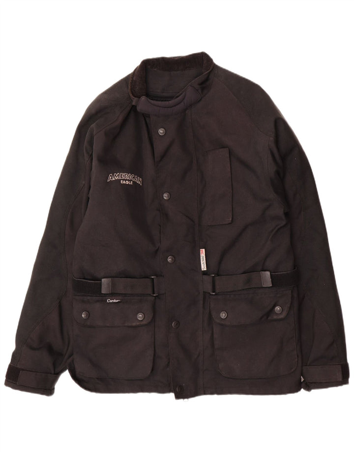 American Eagle Chaqueta utilitaria para hombre ES 38 Mediana Acetato negro