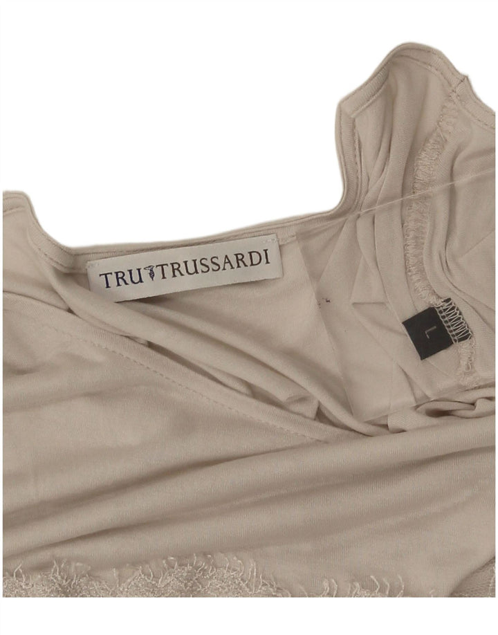 Trussardi Blusa para Mujer Top UK 44 Large Beige
