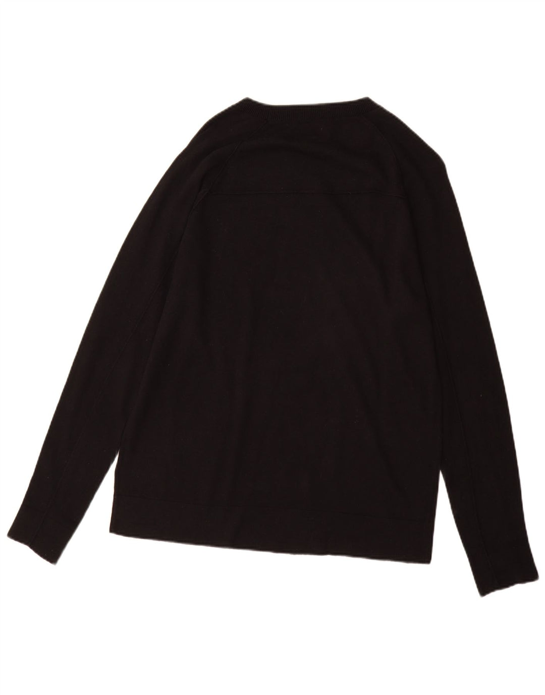 Farhi Jersey con cuello barco para hombre, talla grande, algodón negro