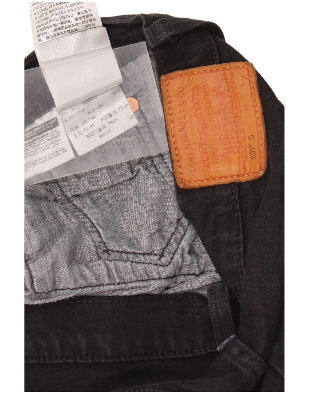 Levi's Jeans rectos 501 para hombre W29 L28 Algodón negro