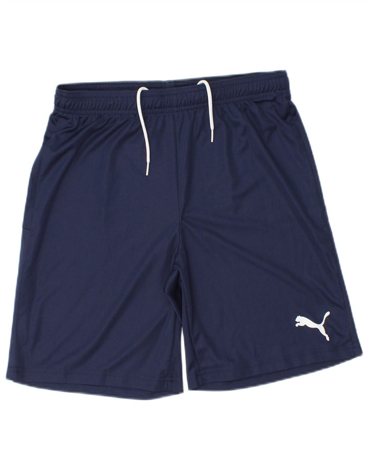 PUMA Pantalones cortos deportivos para hombre pequeño azul marino