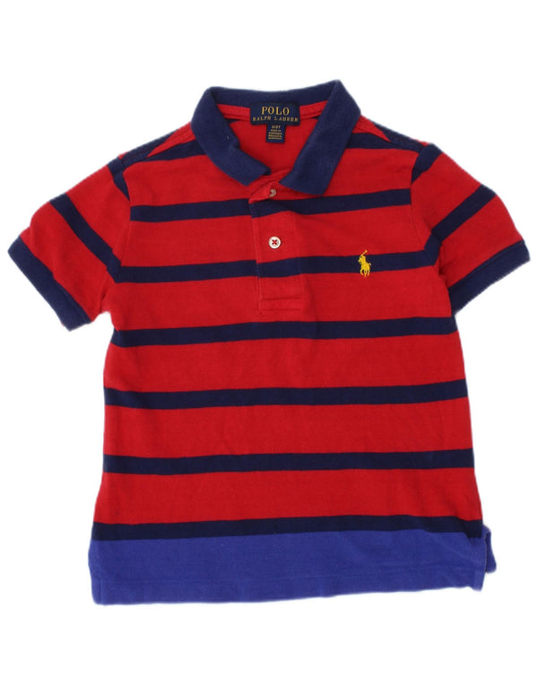POLO RALPH LAUREN Baby Boys Polo Shirt 18-24 Months Red Striped Cotton