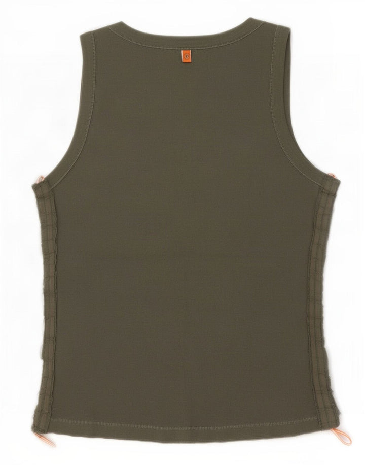 Hugo Boss Mujer Chaleco Top UK 12 Medium Caqui