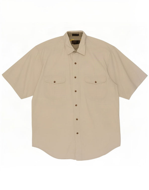 Eddie Bauer - Camisa de manga corta para hombre (algodón beige)