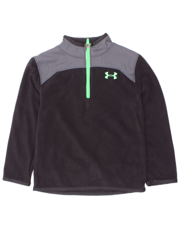 Under Armour Jersey polar con cremallera y cuello para niños 4-5 años Negro Colorblock
