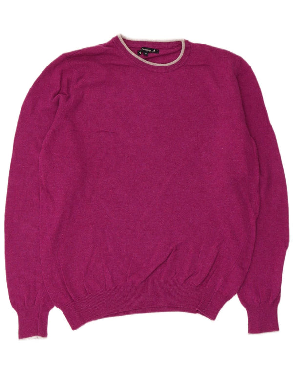 Best Company Jersey De Lana Merino Morada Mediana con Cuello Redondo para Hombre